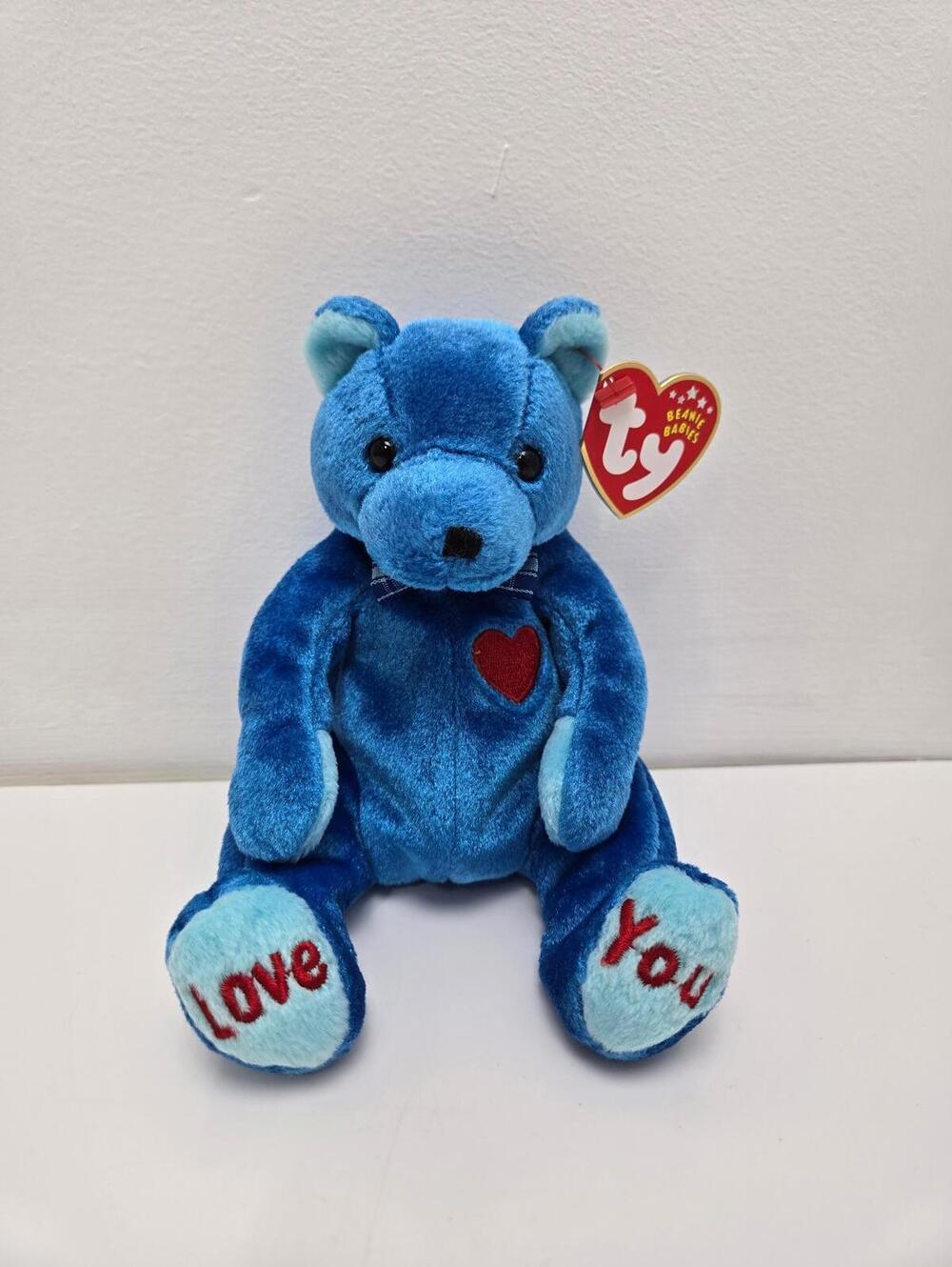 Ty Beanie Baby “Dad-e” the Blue Fathers Day Bear - LOVE YOU (7.5 inch)